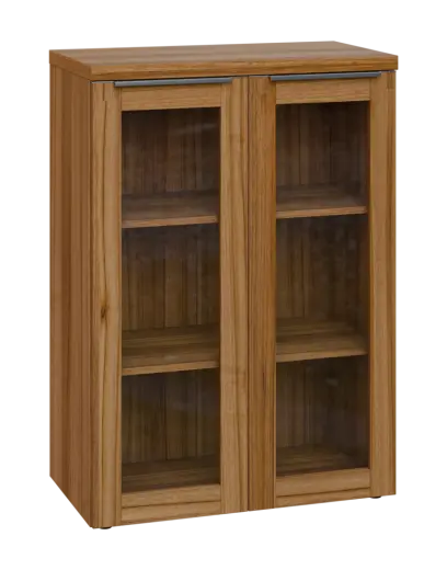 SIN 3 - 8S kancelářská skříň, 2-dveřová/prosklená, 1120x800x400, ořech světlý